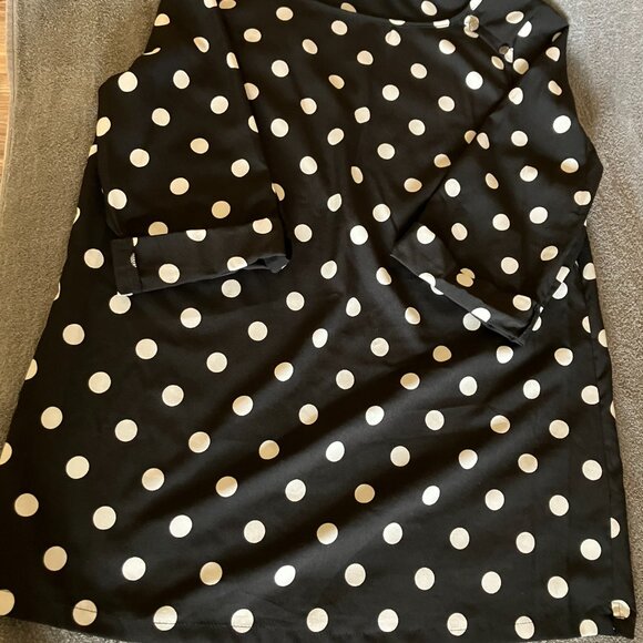BCBG MAXAZRIA Women´s Polka Dot Top Black White Blouse Sz S - Picture 2 of 6
